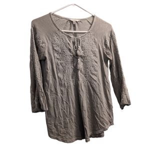 💥☎️ LAST CALL Lucky Brand Gray Embroidered Tassel Long Sleeve XS